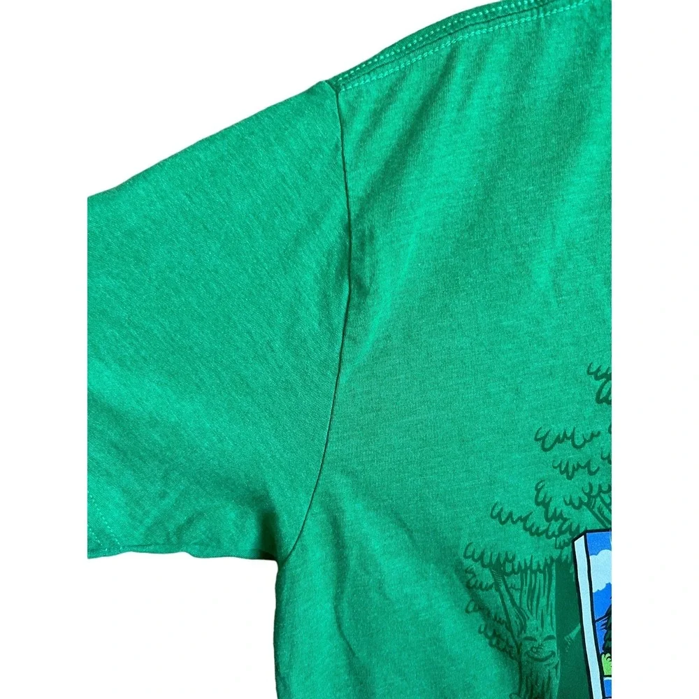 Vintage Bob Ross T Shirt Adult Small Green Dab All Day Graphic Artist Tee USA